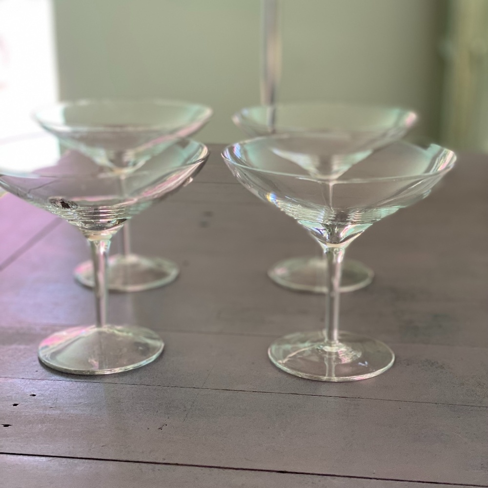 Elegant Clear Glass Martini Set
